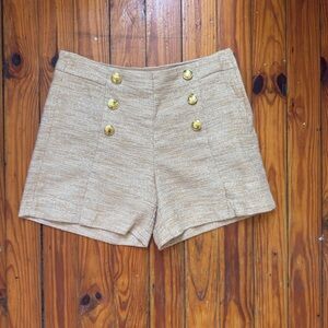 Gold Buttoned Women's Shorts